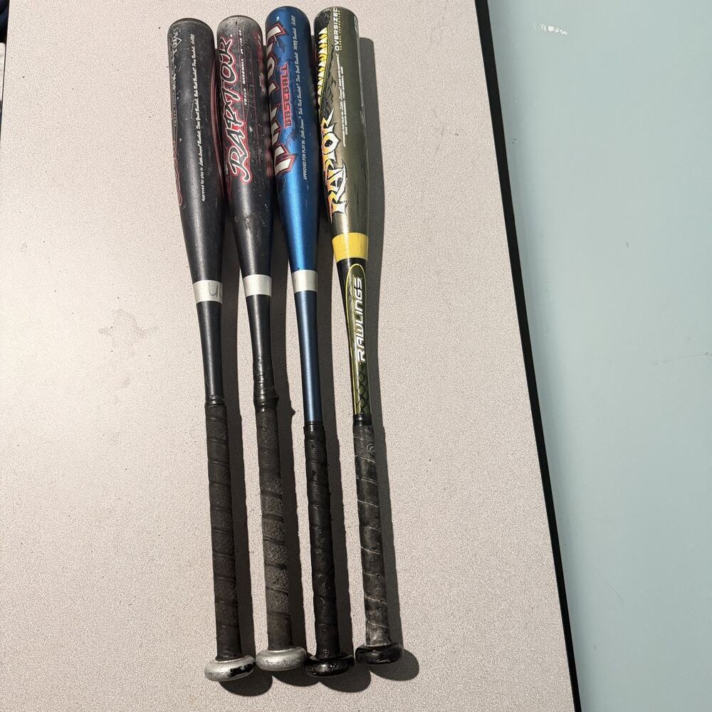 Lot of 4 Youth Baseball Bats Rawlings 29”